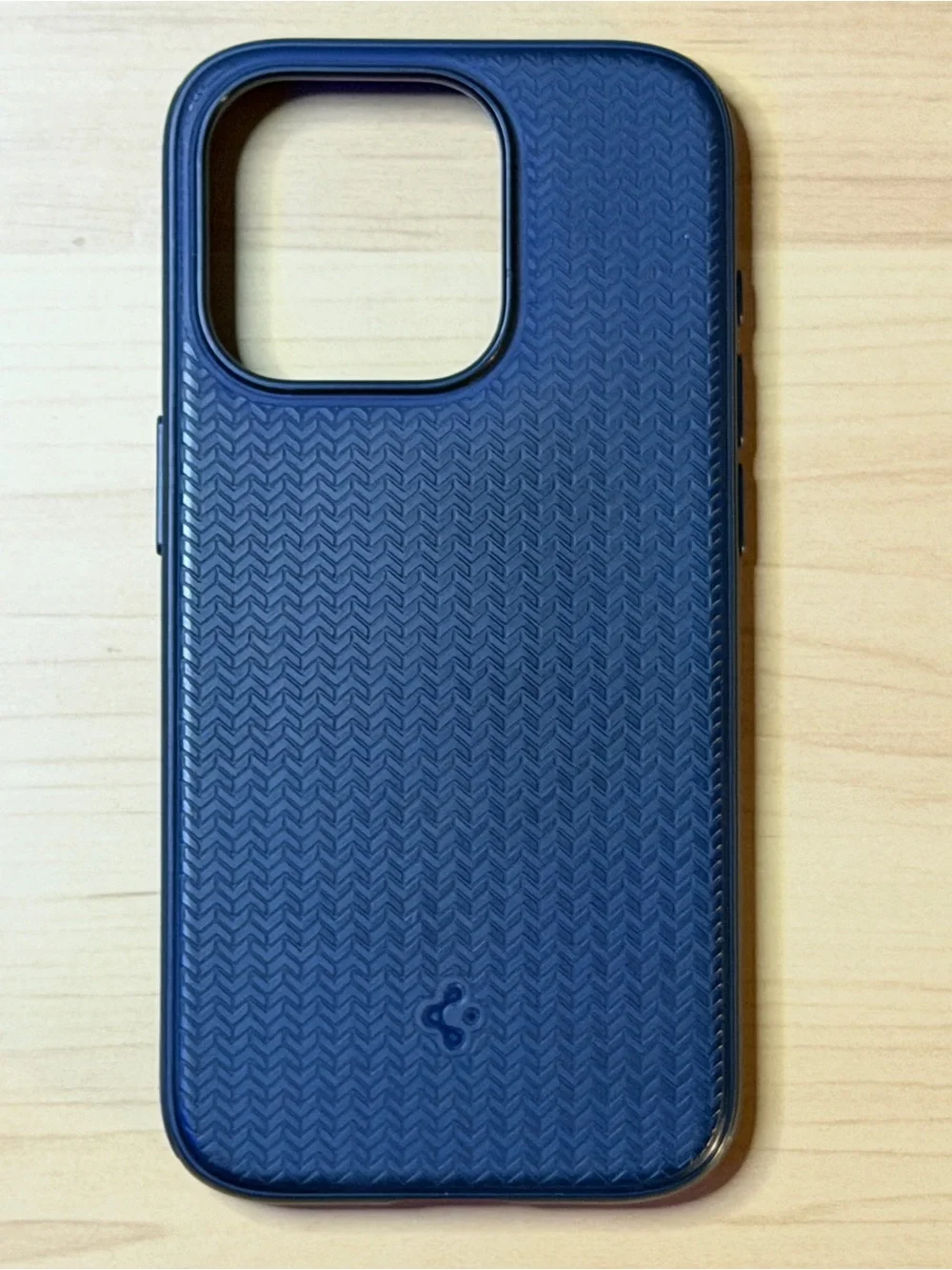 Blue Textured Protective iPhone 15 Pro Case - Spigen